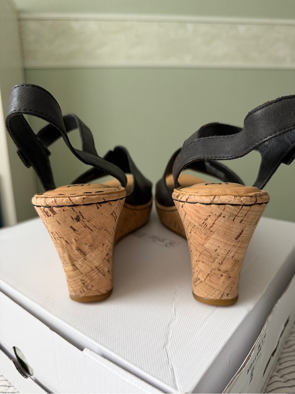 Born Black Wedge Sandals with Ankle Strap - Women's - Picture 5 of 6